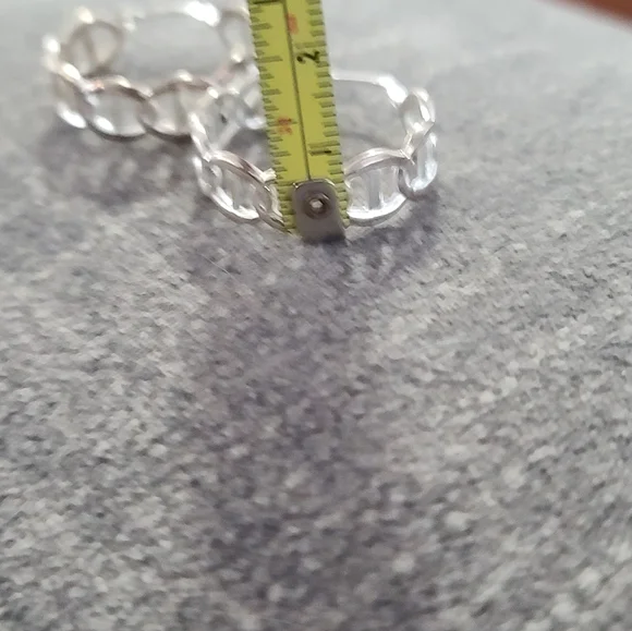 JCM Sterling Silver Linked Circle Band Ring Loop Earrling, Heavy - Picture 5 of 6